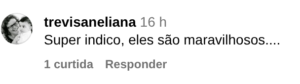 Comentário de trevisaneliana no Instagram: Super indico, eles são maravilhosos